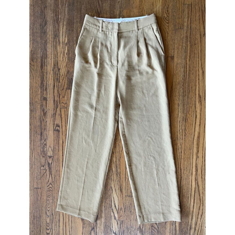 Wilfred Tan Wide Leg Pleated Pants Trousers  Women's Size 6 - Picture 2 of 13